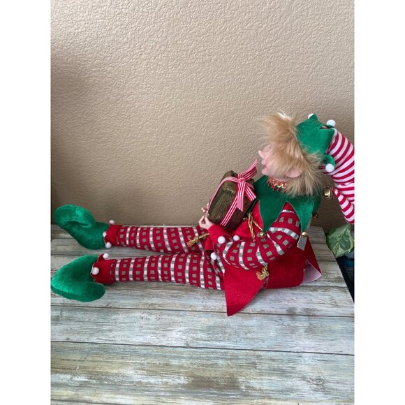 Jingles & Joy Christmas Elf Posable Shelf Sitter 20” Holiday Mantle Decor NEW - Picture 7 of 12